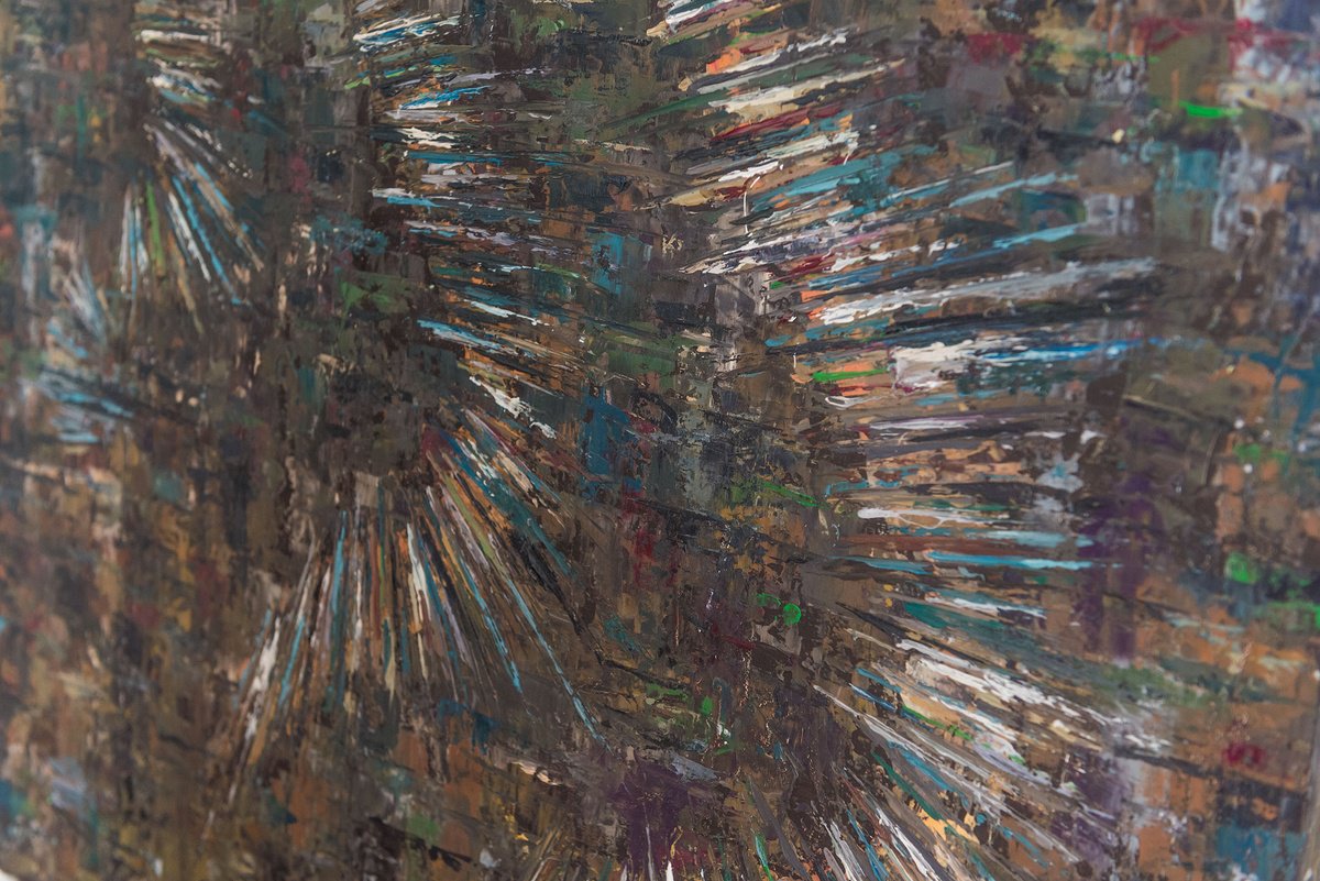 Abstract Oil Painting By Matteo Cecchinato, 31 X 24", Scars Ii, Original Artwork