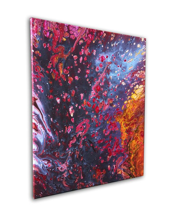 "Molten" - FREE USA SHIPPING - Original Abstract PMS Fluid Acrylic Painting - 16 x 20 inches