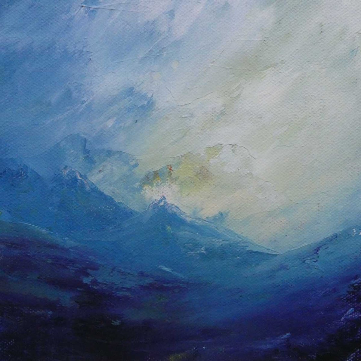 Misty Blue Peaks By Oconnart, 10 X 10, Artwork For Sale On Artfinder