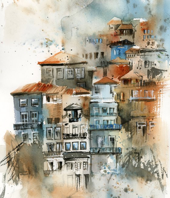 Porto Cityscape Colourful Houses