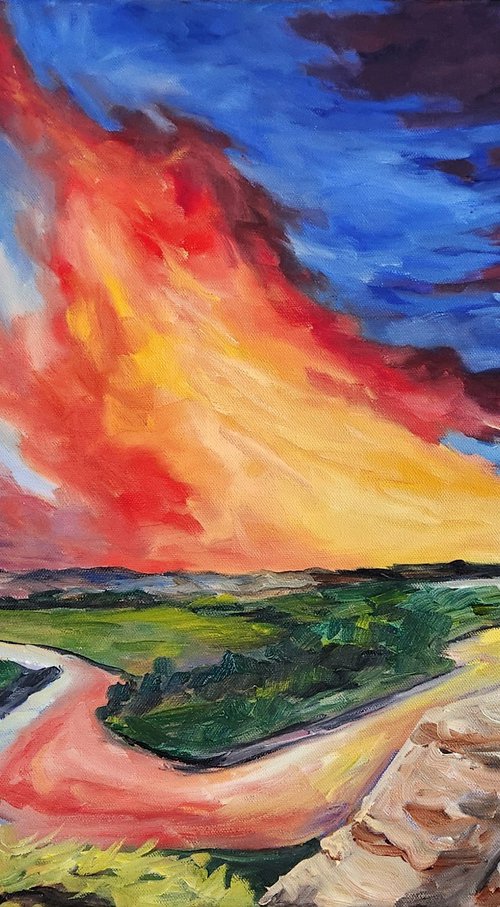 Sky Dance on the Little Missouri by Katrina Case