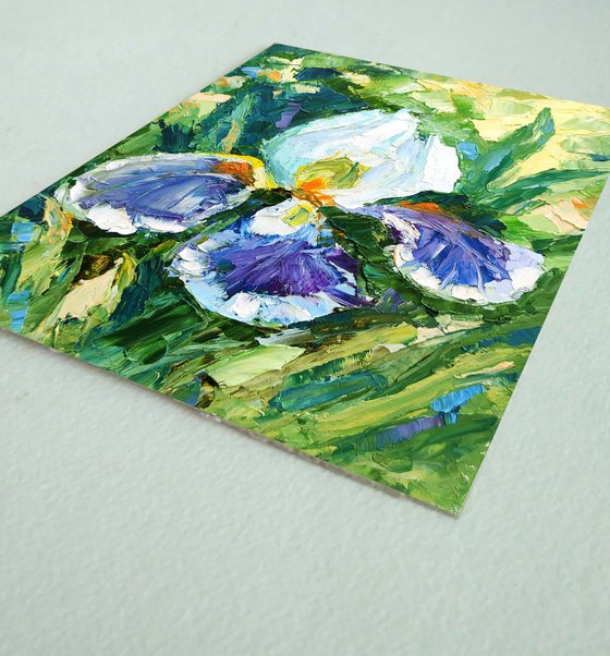 Iris Painting Floral Original Art Flower Wall Art