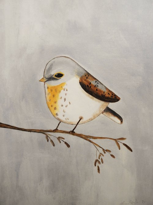 The brown/ocher bird by Silvia Beneforti