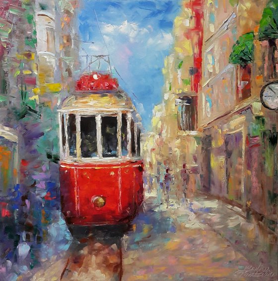 Red tram