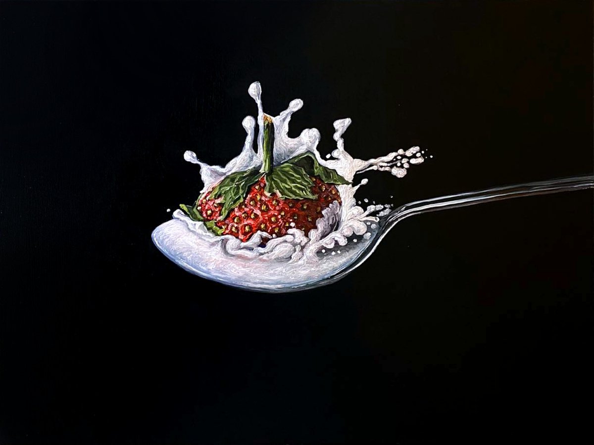 Strawberry in a spoon by Elena Adele Dmitrenko