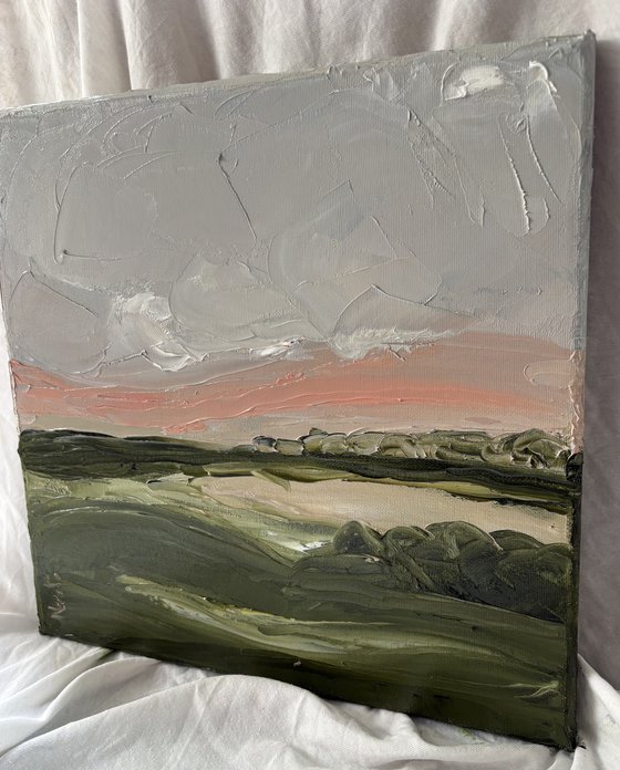 Impasto whispering Fields at Sunrise