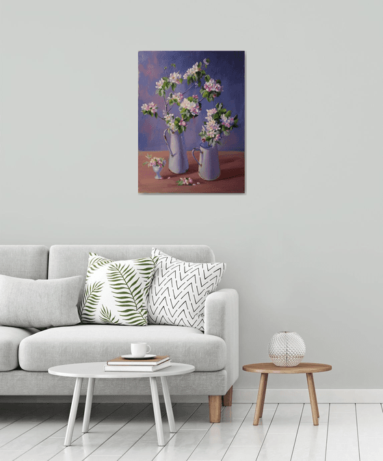 "Still life with flowering branches"