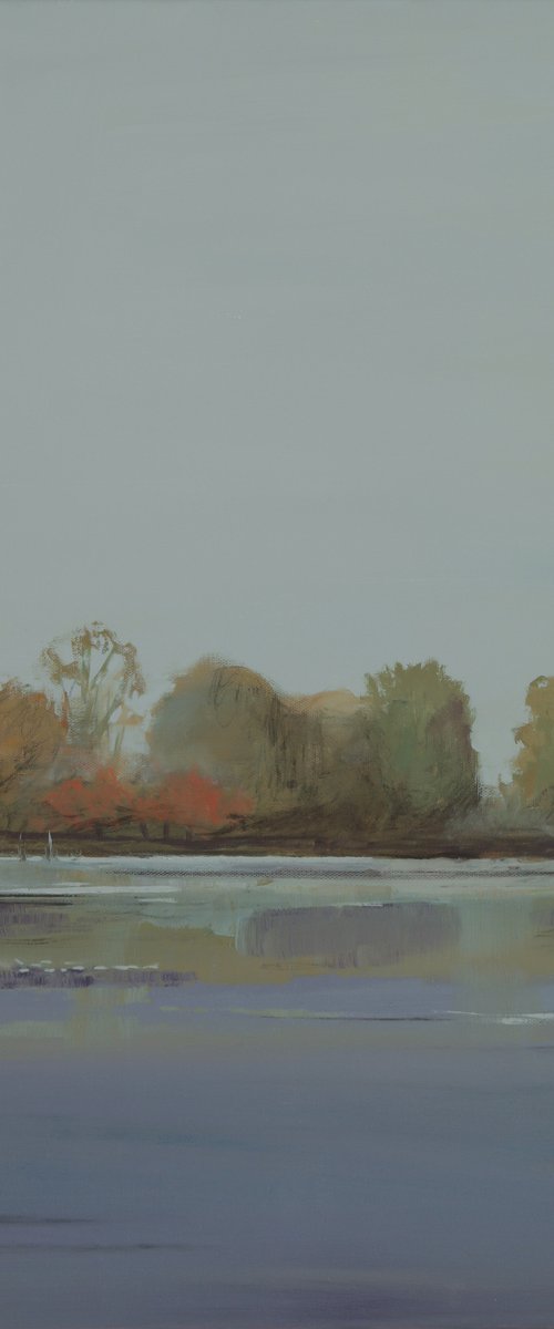Autumn Fog 22x26" 56x66 cm Framed Contemporary Art by Bo Kravchenko by Bo Kravchenko