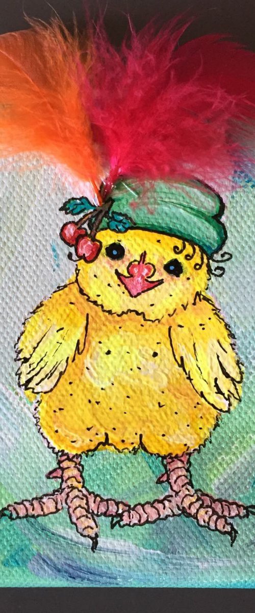 Chick with a fancy hat by Lena Smirnova