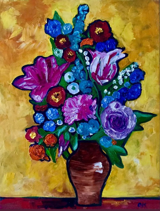 Bouquet of abstract flowers