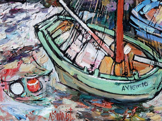Boats of the city of Auray.