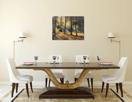 Sunlit Autumn Forest