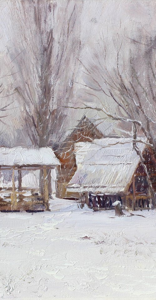 The snow was falling quietly by Volodymyr Tarabanov