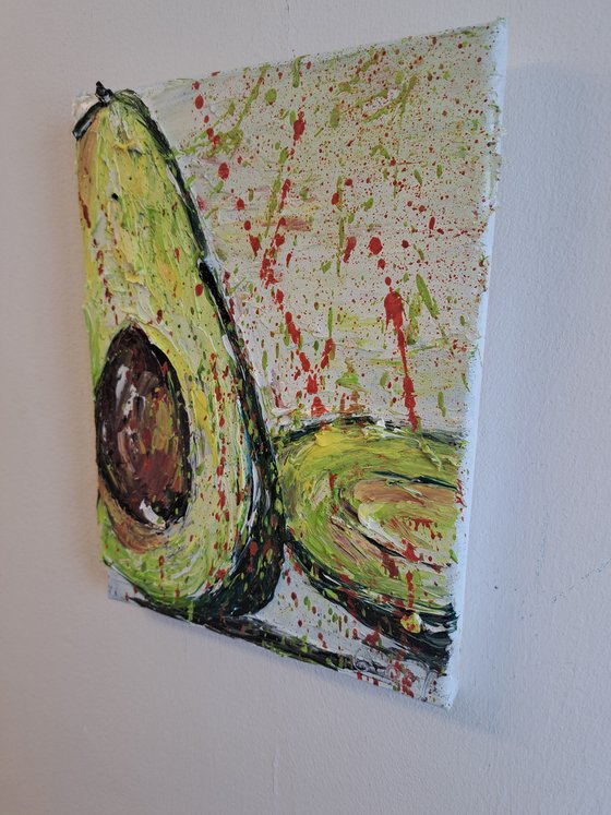 Avocado impasto painting