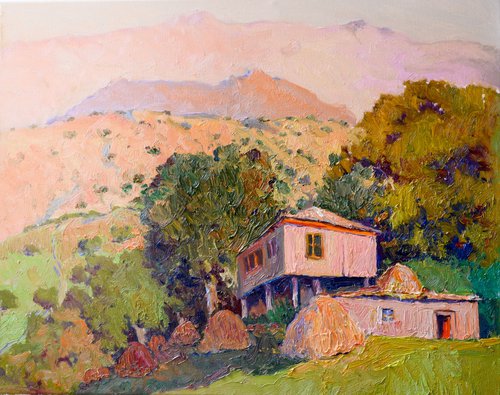 Farmhouse in the Mountains, Early Evening by Suren Nersisyan