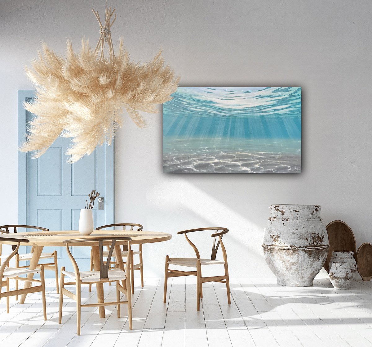 Photorealistic Landscape Oil Painting By Eva Volf, 48 X 30, The Music Of Light, Original Artwork