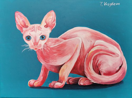 pink cat by Tatyana Vasylieva