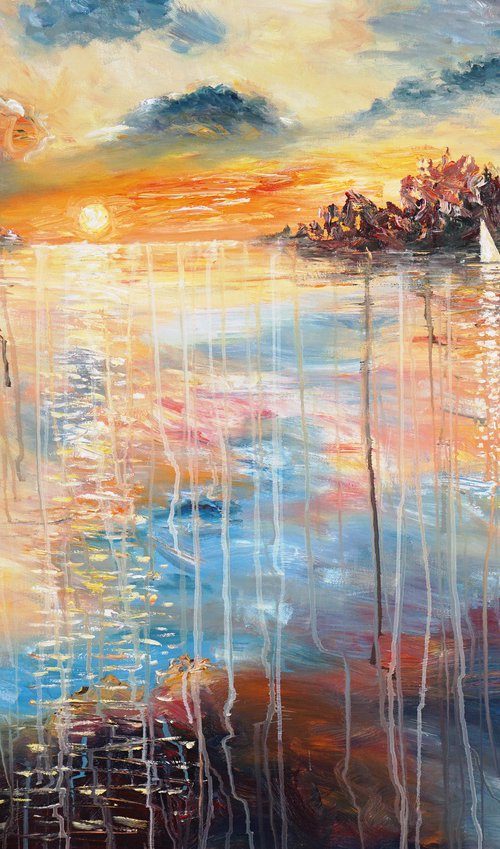 Romantic Sail Boat B 1 / Oil by Peter Nottrott