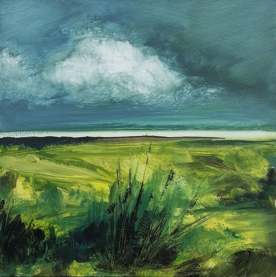 Clouds - landscape #12 - oil on MDF panel