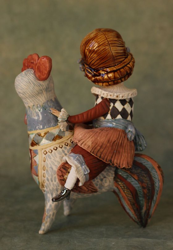 Rooster riding. From "Le Carousel, Hommage à l'Innocence" project by Elya Yalonetski