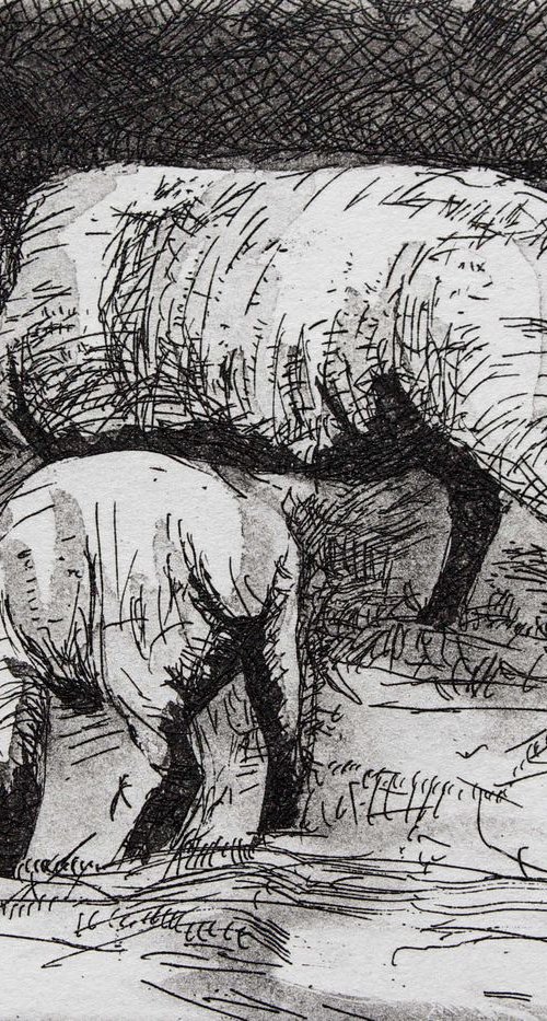 Two Sheep; after Henry Moore by Michaela Wheater
