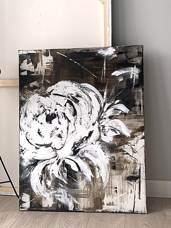 Ivory Bloom in Shadowed Light