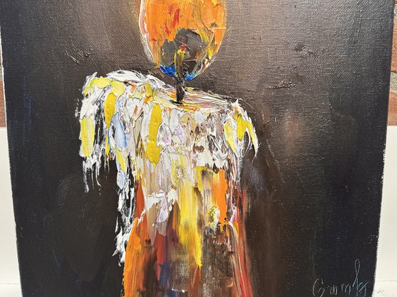 The candle is burning