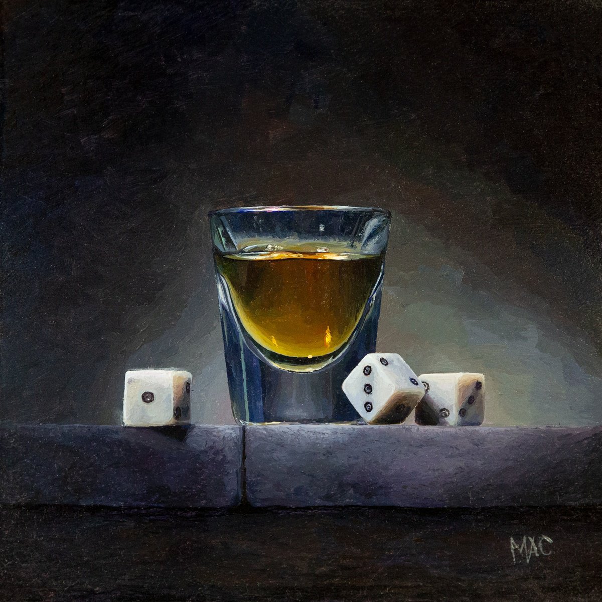 Photorealistic Still Life Oil Painting By Alexey Merzlikin, 7 X 7, The Final Roll, Original Artwork