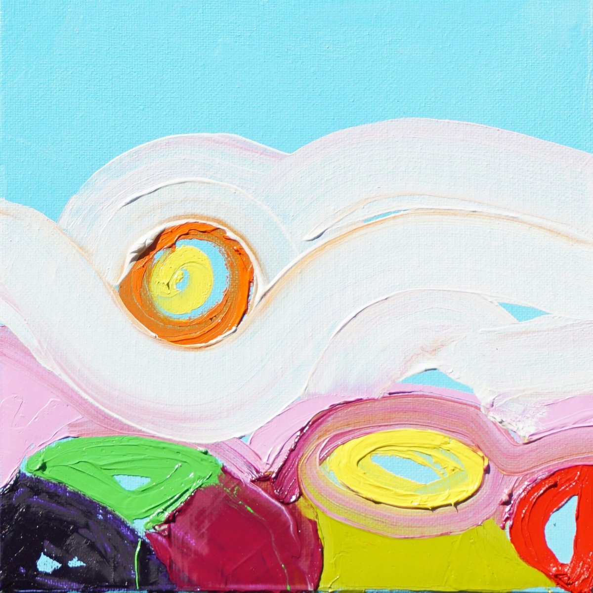 Abstract Oil Painting By Jelena B, 8 X 8, Summer 2025/8, Original Artwork