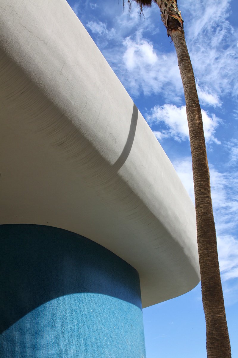 Expressive Cityscapes Photograph By William Dey, 22 X 32", Blue Marble Sky Palm Springs, Original Artwork