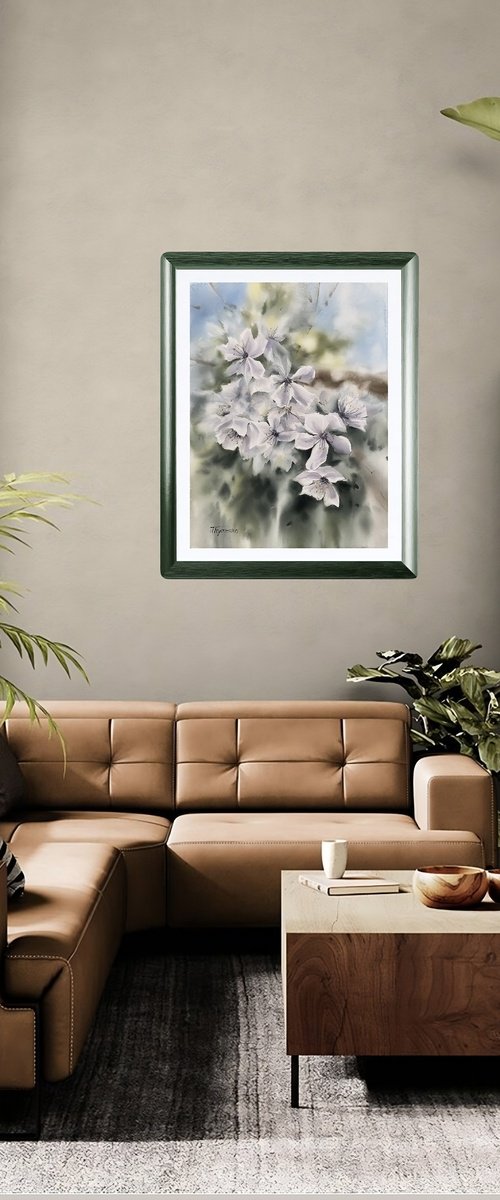 Cloudy spring, original art by Natalia Butenko