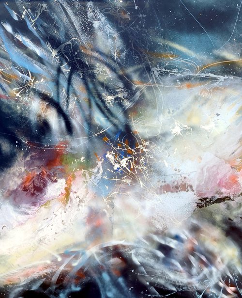 Gigantic size xxl painting 500 x 250 cm Fantastic Endless flight mindscape dreamscape master O Kloska by Kloska Ovidiu