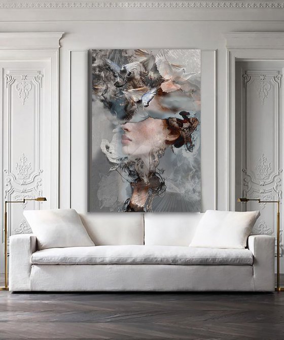 Birds IV on CANVAS Limited Edition 3/10 Large Series of Portraits 120 cm x 80 cm