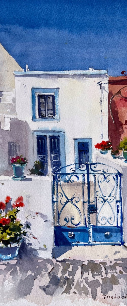 Greek street in Cyprus #3 by Eugenia Gorbacheva