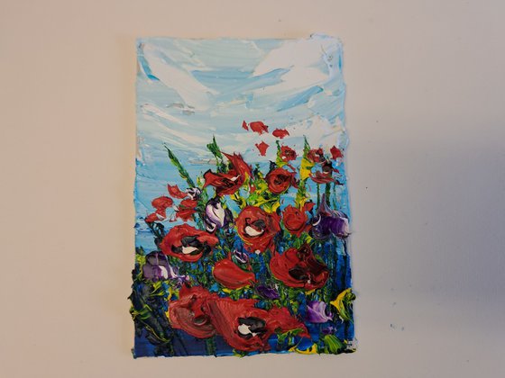 Poppies mini painting