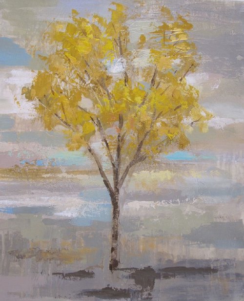 Golden Tree and Fog I by Silvia  Vassileva