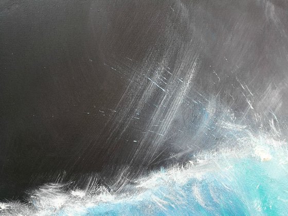 Pure Surf 7- Surf, Wave Art, Seascape, Storm, Teal