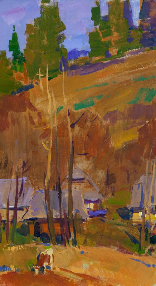 Autumn in the village. Carpathians by Aleksandr  Kryushyn