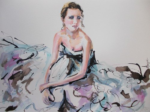 Ballerina Watercolor Series by Antigoni Tziora