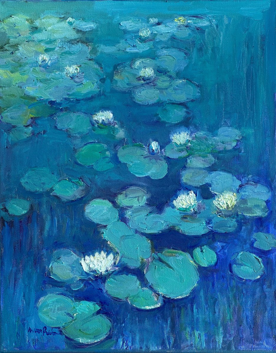 Impressionistic Landscape Oil Painting By Arun Prem, 16 X 20, Moonlight, Original Artwork