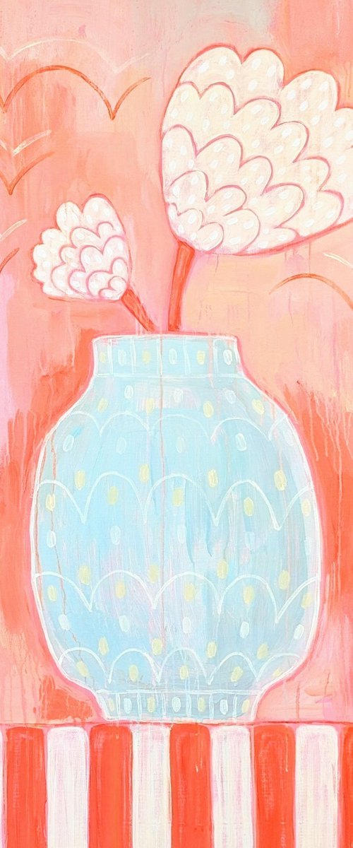 Blue Vase with Flowers by Yana Dulger