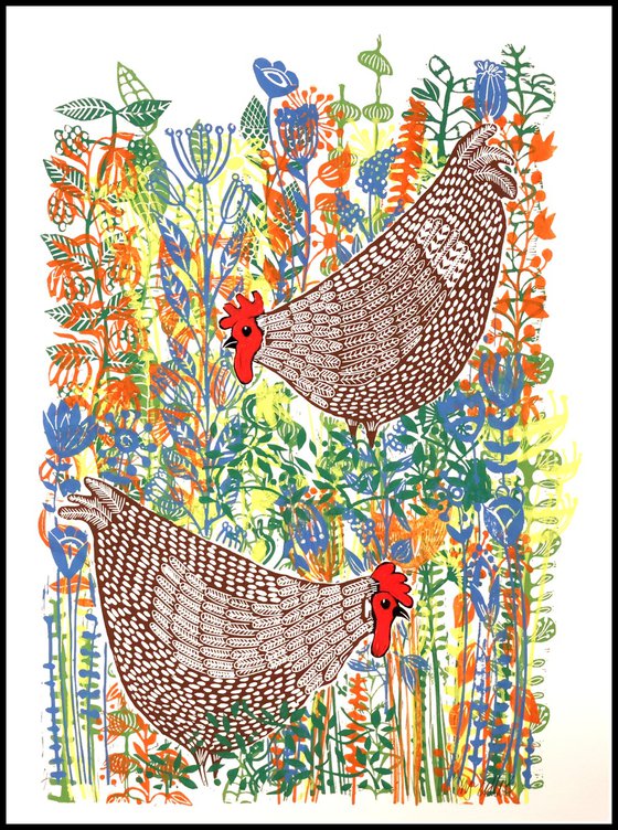 Hens in the yard