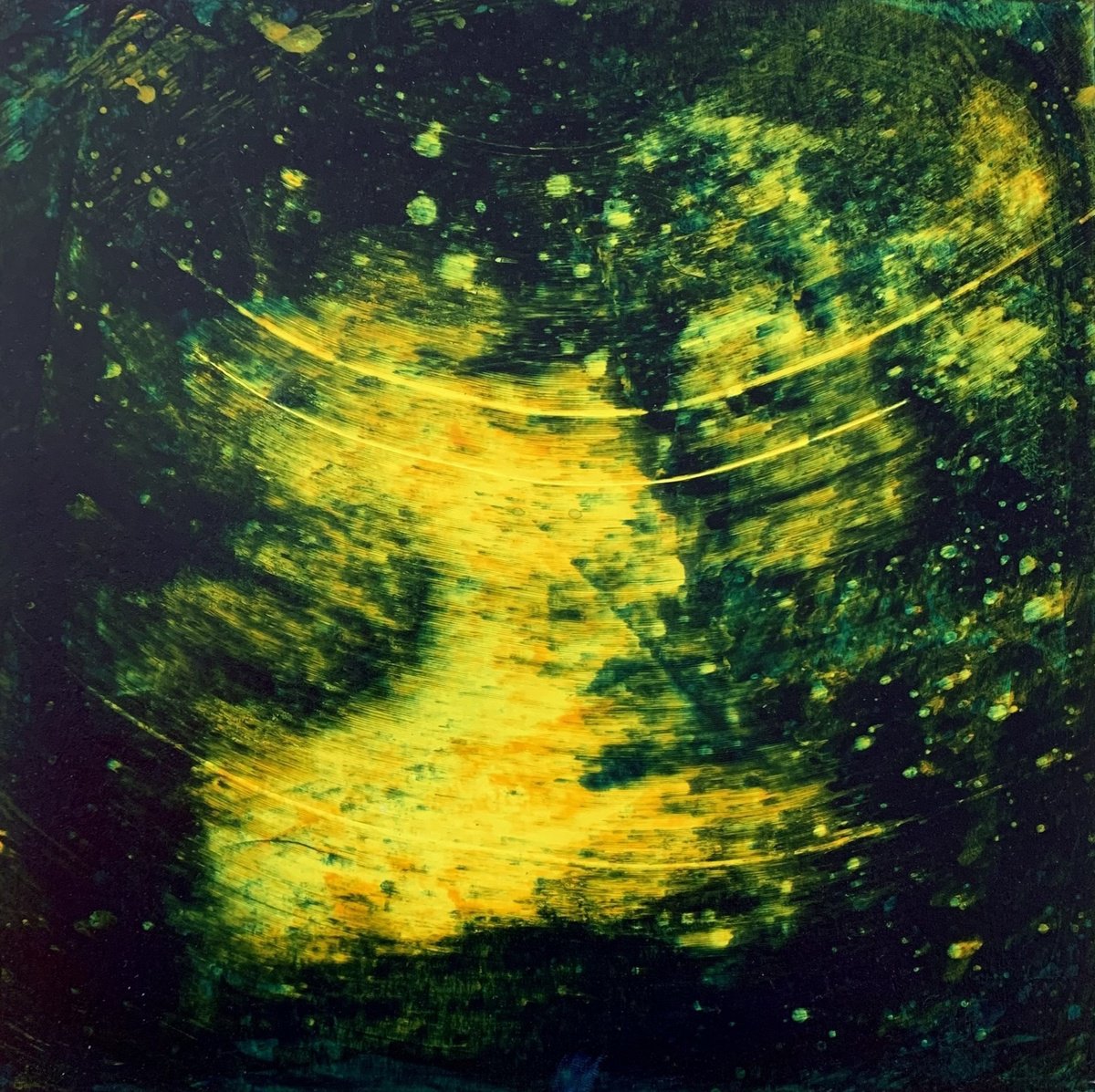 Abstract Acrylic Painting By Richard Heys, 13 X 13", Stolen Time 136, Original Artwork