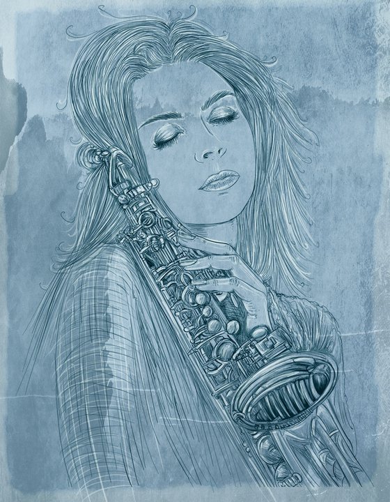 woman with sax