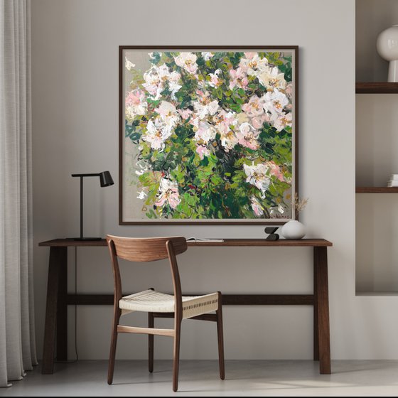 Rambling roses Oil painting by Lilia Orlova-Holmes | Artfinder