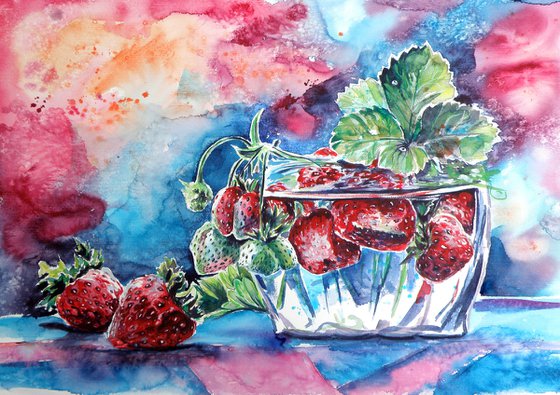 Still life with strawberry