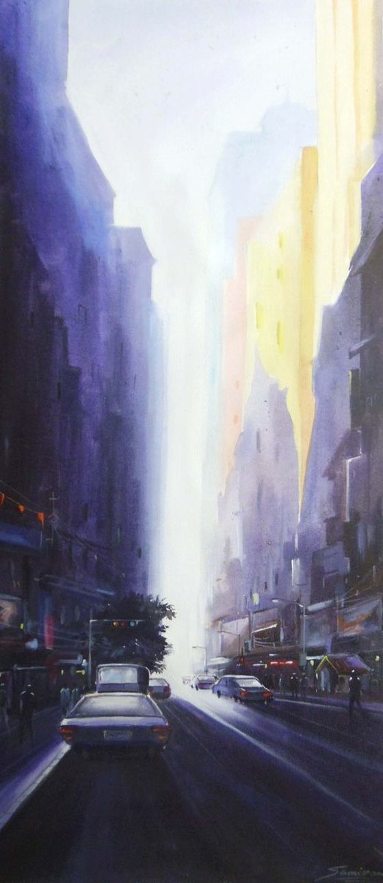 Morning City Light-Acrylic on Canvas
