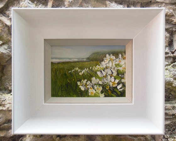 St. Bees Head over Wild Flowers and Mist I