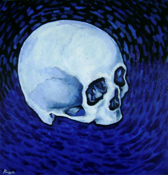 Cráneo en Azul