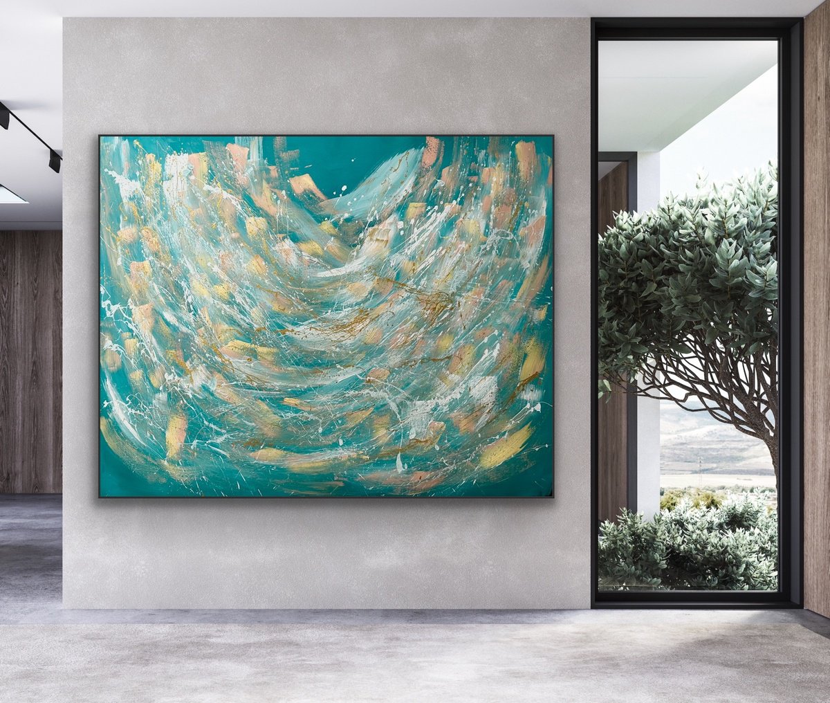 Organic Abstract Acrylic Painting By Alanah Jarvis, 68 X 54, Making Dreams Come True, Original Artwork